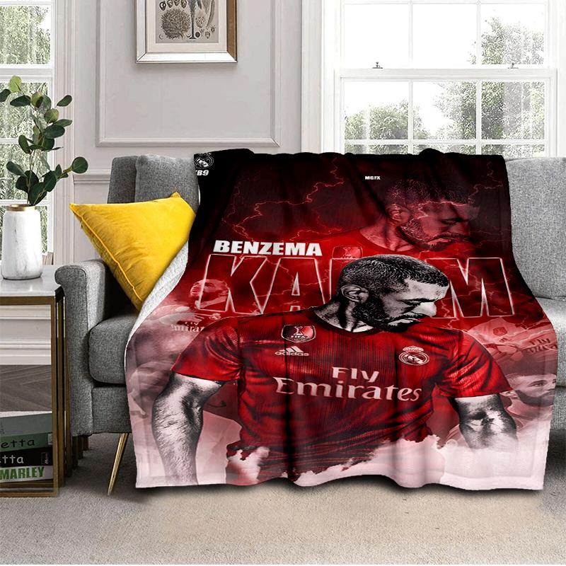 Real Madrid Karim Forever Blanket Lightweight Ideal Bedding Blanket Perfect for Travel, Camping, Living Rooms, Offices, Sofas, Fan Christmas gift