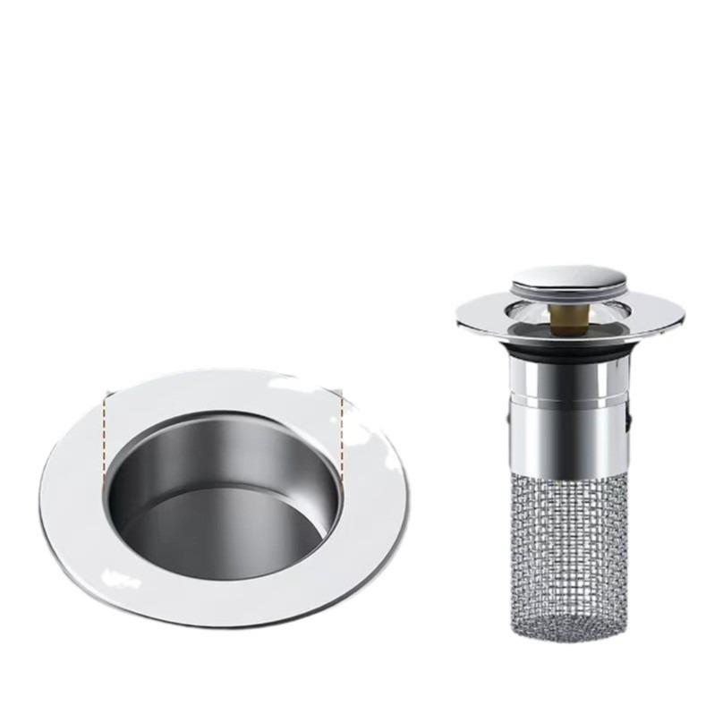 Universal Pop-Up Sink Stopper & Filter: Anti-Clog, Odor-Proof Drain Accessory