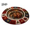 Christmas Party Home Decor 3D Rug, Illusion Area Round Decorative Non Slip Holiday Floor Covering Mat, Festive Carpet for Indoor Living Room