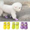 4pcs/set Comfortable Big Eyes Pet Socks Soft Pet Socks Foot Cover Anti-Slip Dog Socks for Dogs Cats