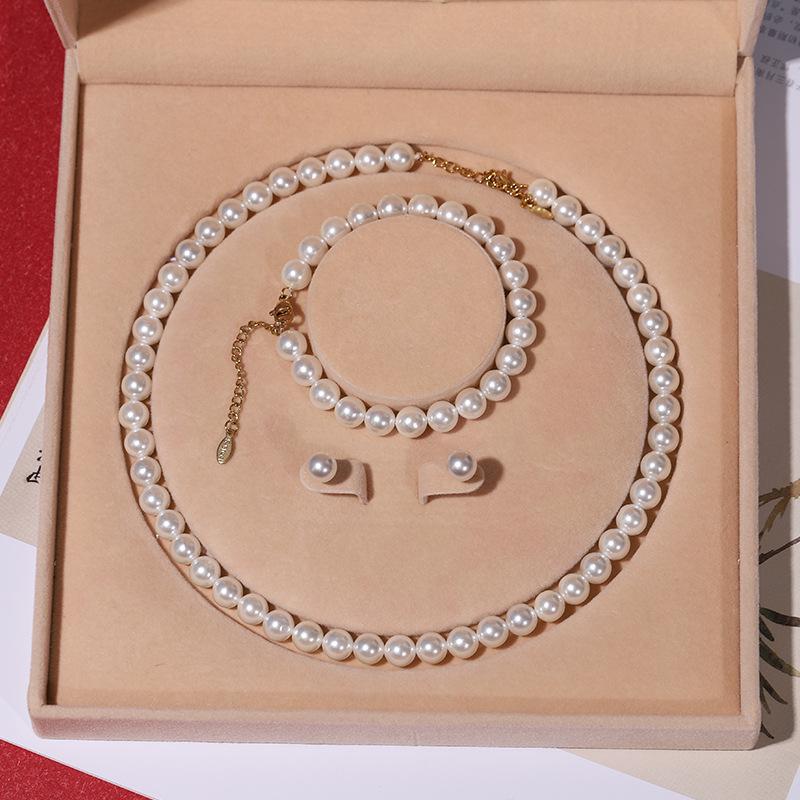 Elegante Collana di Perle di Conchiglia Profonda - Perfetto Regalo per la Festa della Mamma
