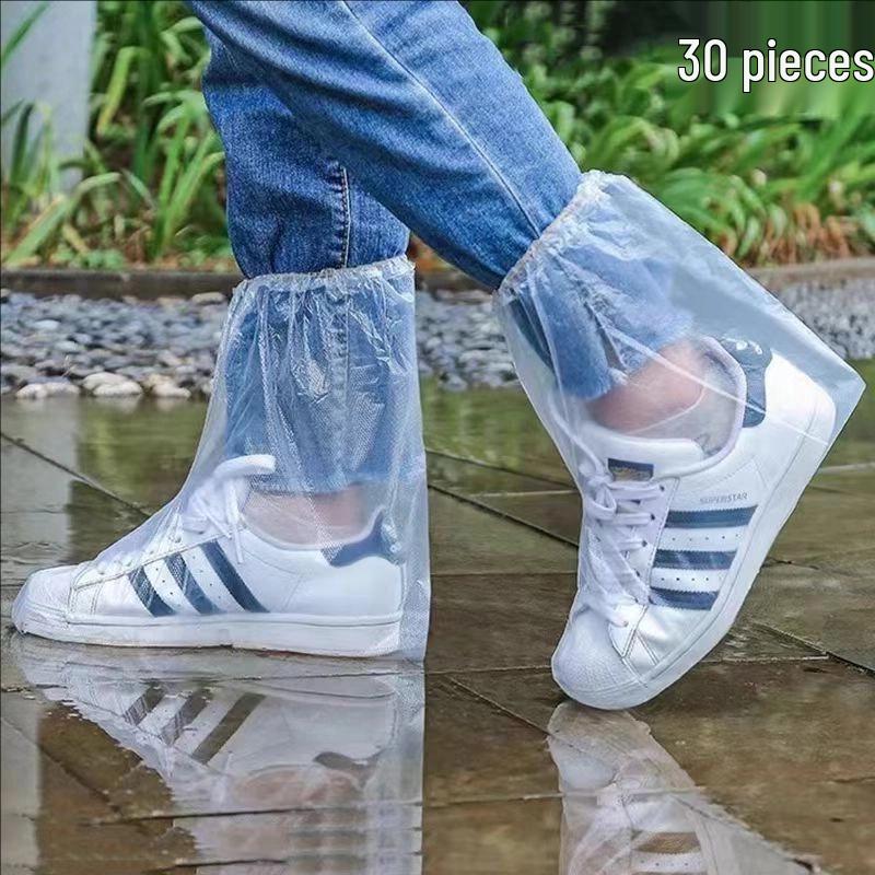 Waterproof Non-Slip High-Top Rain Shoe Covers for Men, Women, and Kids – Thick and Transparent for Rainy Days.