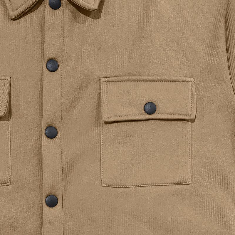 American Style Heavyweight Retro Workwear Jacket - Long Sleeve, Plus Velvet, Warm, Casual, Loose Fit