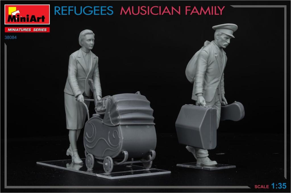 Miniart Refugee Musician Family Plastic Model MA38084 1/35
