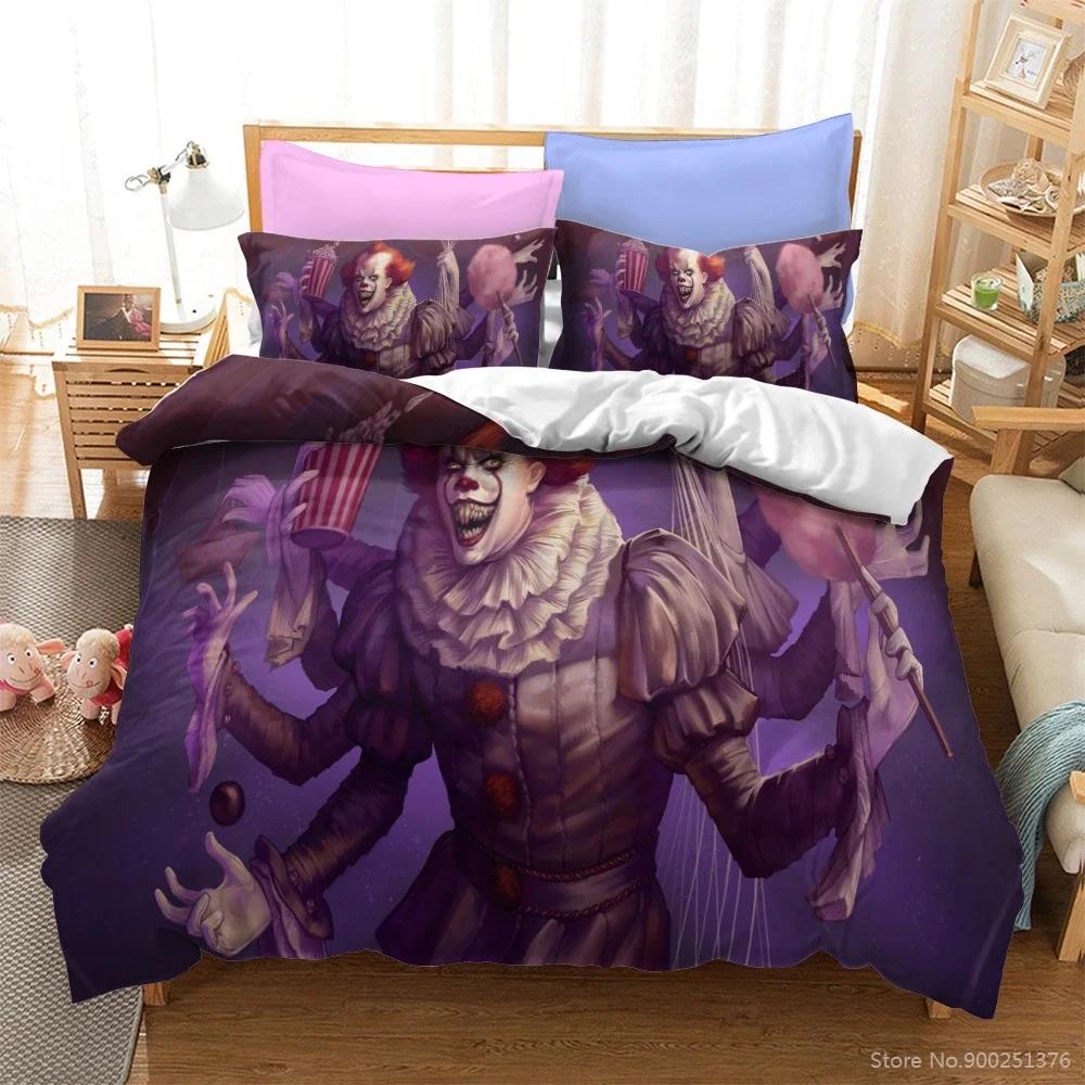 Stephen King's It Twin Full Queen King Duvet Cover Set HD Comforter Cover Bedclothes for Kids Bedding Sets Bedroom Decor