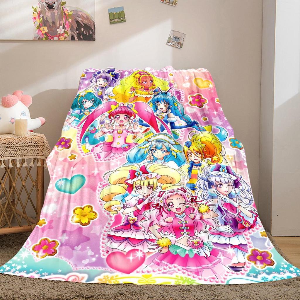 Pretty Cure Anime Soft Flannel Throw Blanket Lightweight Fuzzy Blanket for Couch, Sofa,and Bed LXR85
