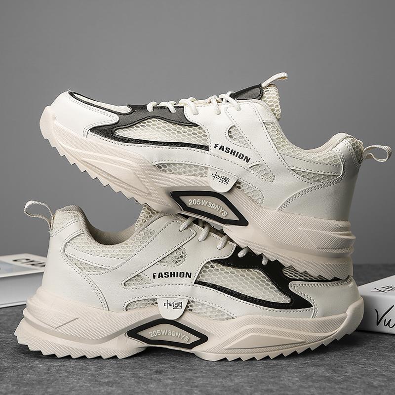 Mens Sports Shoes Casual Running Shoes Breathable Mesh Shoes Walking Basketball Sneakers Thick Soled Height Increasing Shoes