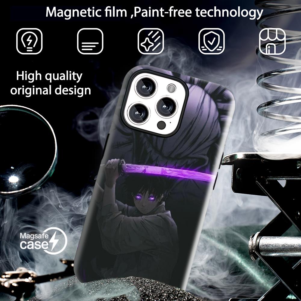 Custodia per Telefono Anime Yuta Okkotsu Jujutsu Kaisen Magnetica 2 in 1 Guscio Lucido Per iPhone 17 16 e 15 14 13 12 11 Pro Max Plus mini XS