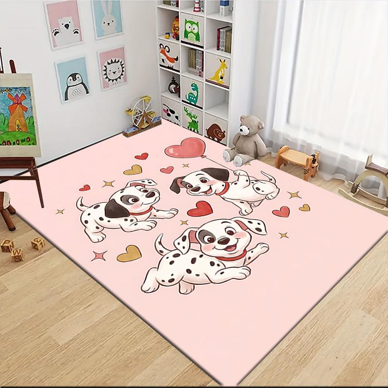 Dalmatian Puppies Love Balloon Carpet Rug Soft Washable Anti Slip Home Living Room Sofa Mats Personalized Christmas Rug