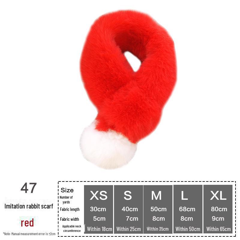 Pet Holiday Dress-Up Scarf with Bow Tie – Christmas & Halloween Dog/Cat Bib Decoration