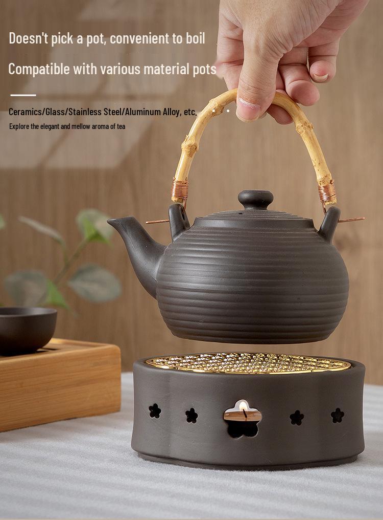Haitang-Shaped Alloy Candle Heating Base for Ceramic Teapot