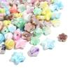 20-Piece Pack of Iridescent Gradient Five-Pointed Star Flower Acrylic Beads for DIY Bracelets