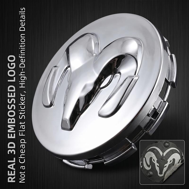 4 Stück 64mm Radnabenkappen Ersatz Radnabenemblem für Dodge Durango Challeager NITRO SRT Charger Journey Ram 1500