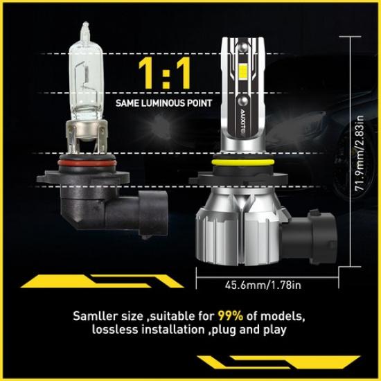 4X 9005 9006 LED Headlights Kit Bulbs 6500K High Low Beam Super White Bright EOA