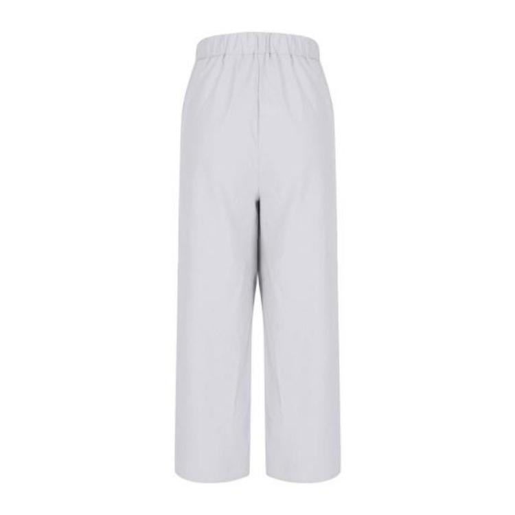 Wide Leg Pants Women Casual Solid Color Long Trousers with Pockets Loose Fit High Waist Daily Wear Elastic Waist