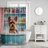 Cute Vintage Aesthetic Shower Curtains, Modern Waterproof Bath Curtain, Fabric Cloth Shower Curtain for Bathroom Decor, Brown