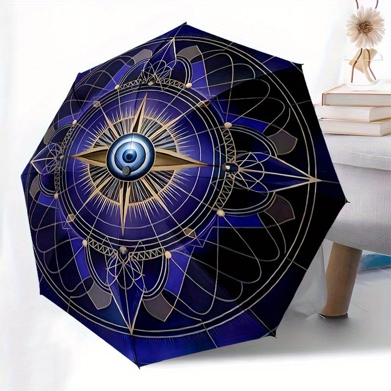 1pc Eyes of Providence Mandala DesignUmbrella with Plastic Handle,Suitable for All Seasons Home Travel Outdoor UmbrellaB1573