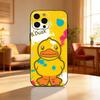 Cute B D-Duck Phone Case For iPhone17,16,15,14,13,12 Plus,Max Soft Silicone Black Cover