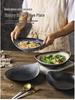 Japanese Olive Stone Pattern Ceramic Plate for Pasta and Pizza