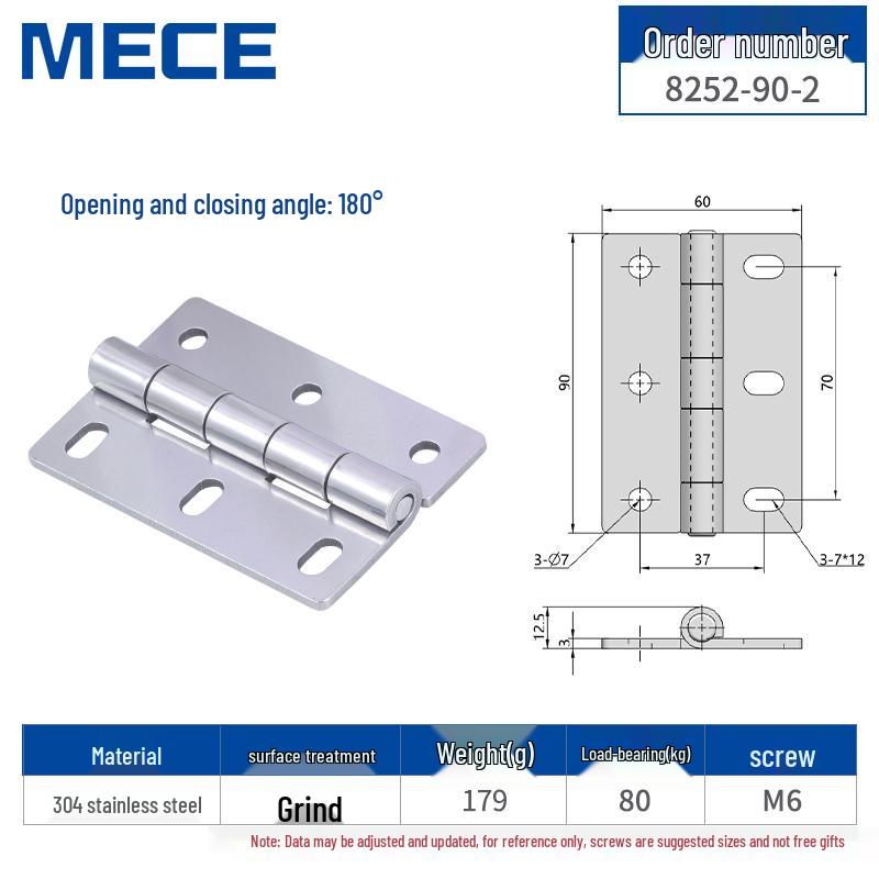 Thickened Stainless Steel Small Hinge for Folding Cabinet, Window, or Wooden Box with Lotus Leaf Design.
