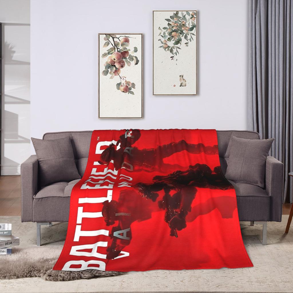 Battlefield 6 Game Funny Warm Soft Blanket Airplane Travel Plush Throw Blanket Fun Couch Chair Flannel Bedspread Sofa Bed Cover