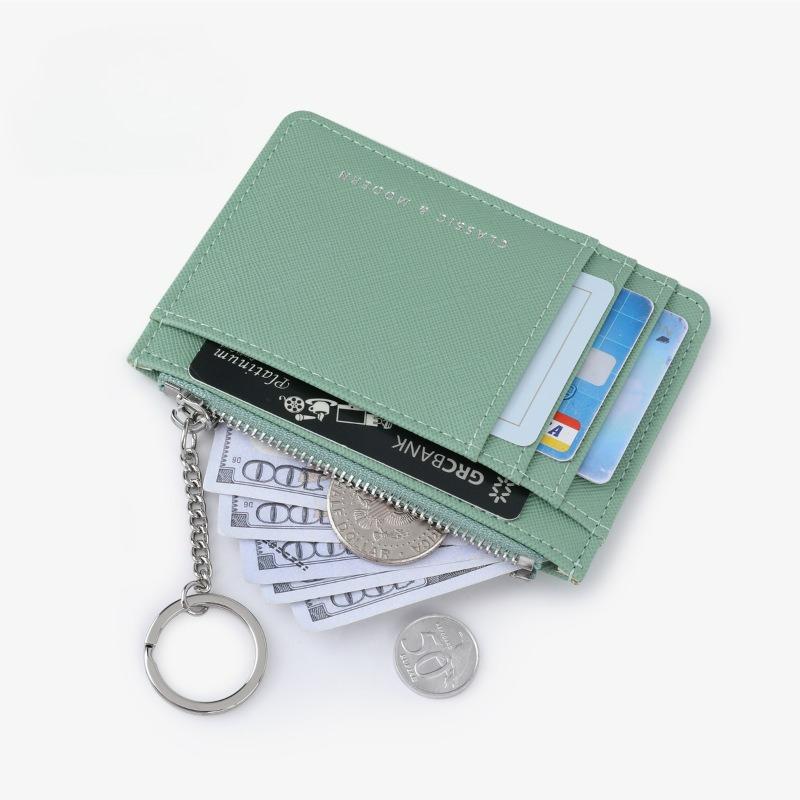 Card bag Thin women's mini keychain Multi-card holder change bag wallet