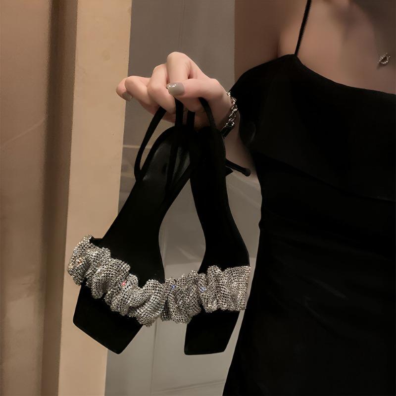 Summer word with sandals women's thin heels high heels banquet women's shoes show long legs fish mouth super high heels look thin