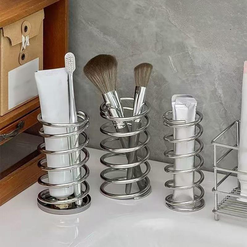 Metal Desktop Storage Rack Toothbrush/Makeup Brush/Stationery/Tableware Decoration Holder Hollow Out Ornament Bathroom Accessor
