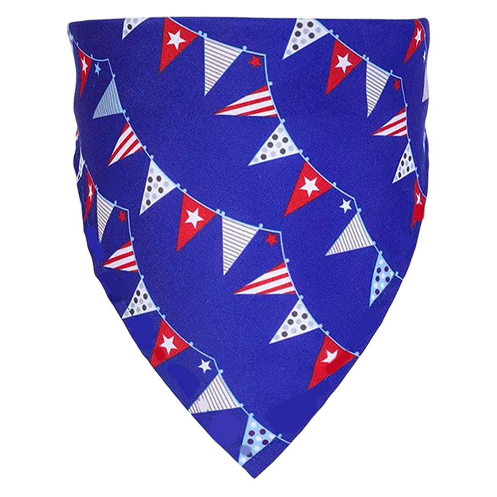 Patriotic Pet Bandana Soft Breathable Triangle Scarf for Dogs and Cats with Flag Print for Holiday Occasions and Daily Wear
