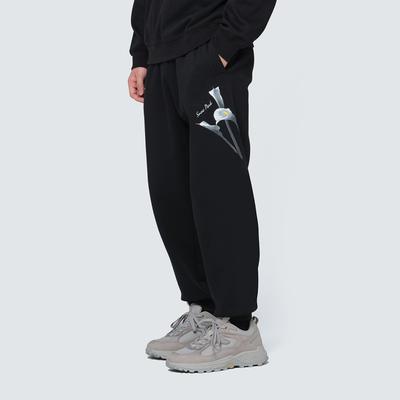 Collar Graphic Jogger Pants Black (S24FMFFP34)