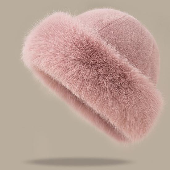 Basin Hat Women Winter Warm Thickened Brim Bucket Hat Solid Color Windproof Outdoor Cold Weather Hat Headwear