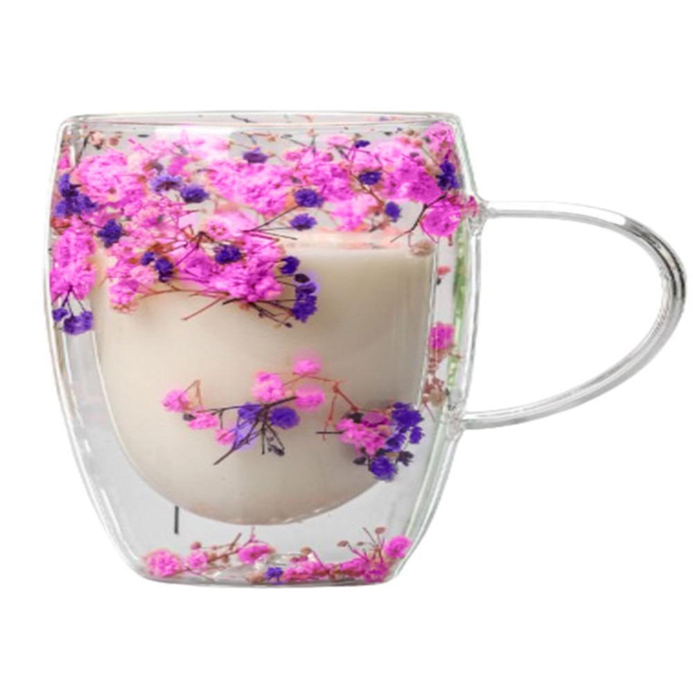 

Романтические кофейные кружки Цветок внутри Чашка для эспрессо Посуда для напитков Чашки для воды Лето pink&purple 250ml