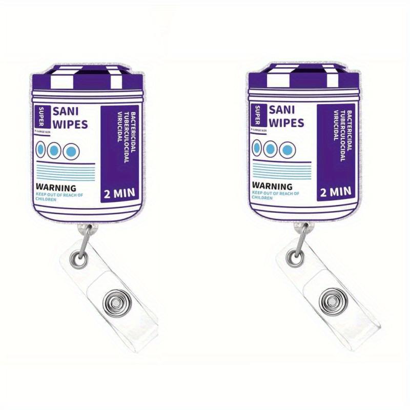 

Фиолетовый бейдж-ролик Wipe . Забавный выдвижной ID-клип для медсестер, лаборантов и медицинского персонала. прозрачный