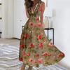 Women's Fashion Summer Small Floral V-Neck Sleeveless Tunic Casual Dresses
