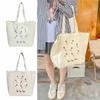 Canvas Women's Shopping Bag Flower Printed Cute Tote Handbags Casual Storage Pouch  Student