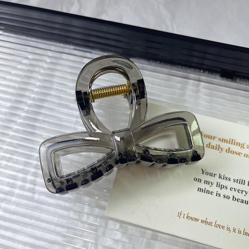 Acrylic Bow Hair Clips Korean Woman Hair Claw Clip Hollow Elegant Hair Pin Temperament French Hair Accessories Gifts Party Jewelry