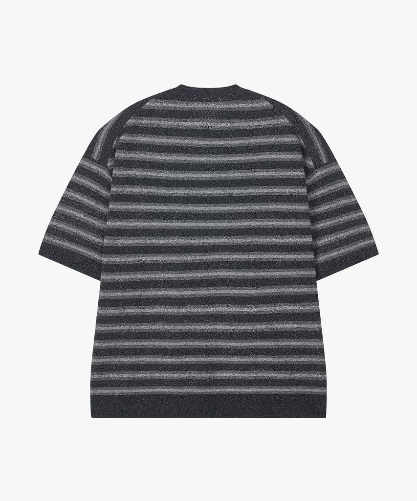 CUTZ Cool Touch Striped Short Sleeve Knit