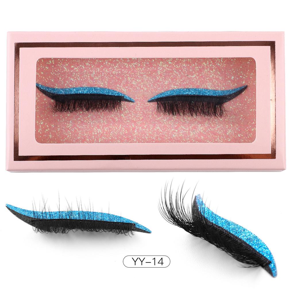 1 Pair Of Colored Eyeshadow False Eyelashes, Holiday Exaggerated Thick Curled Simulated Eyelashes