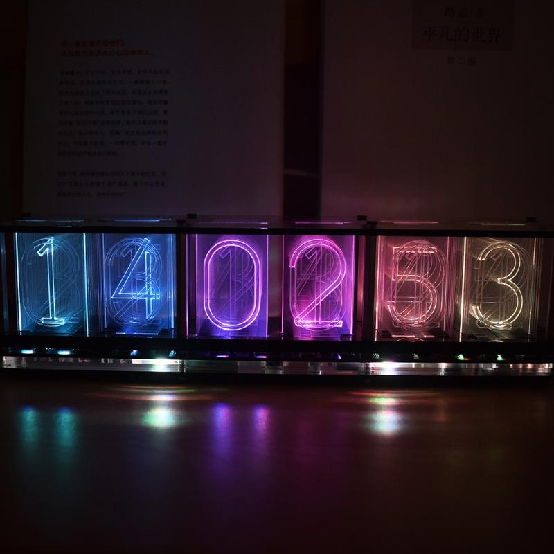 Imitate Full Color RGB Glow Tube Clock LED Music Spectrum DIY Kits Decoration Gift Night Light Atmosphere Light