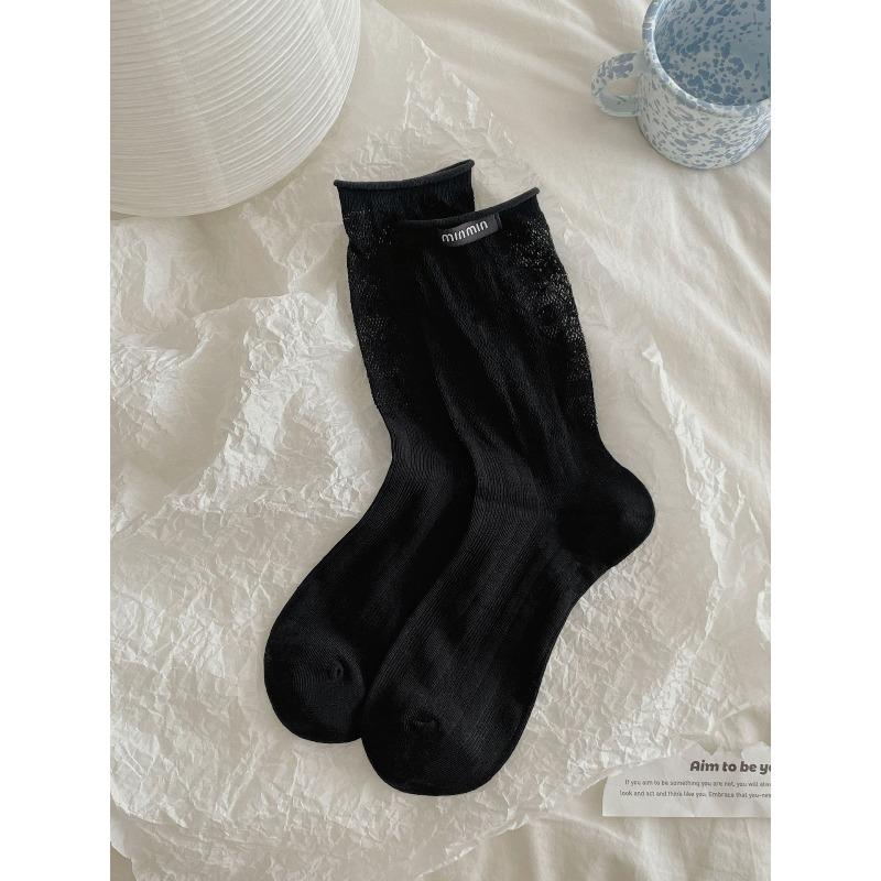 

Spring and Summer Anti-Slip Ball-Free Mesh Inner Tube Socks with Thin Head and Bare Seam White Style Straight-Placed Cushioned Socks 1 pair чёрный