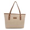 Womens Large Straw Tote Bag With Zipper Inner Pocket For Daily Casual Use