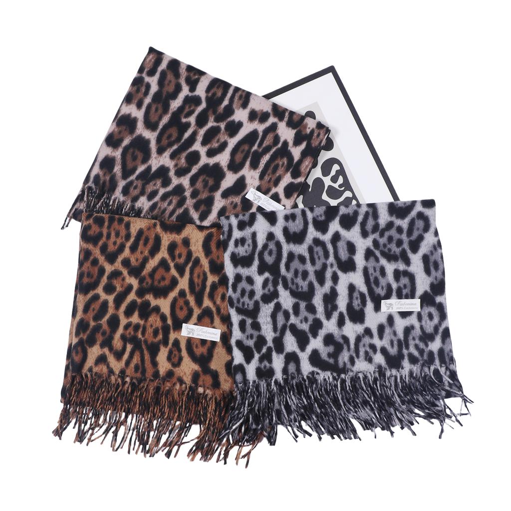 Retro Leopard Print Scarf For Women Autumn Winter Classic Cashmere Tassel Shawl  Warm Pashmina Fashion Girl Scarves Wrap