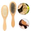 2 Colors Anti Static Natural Wooden Massage Hairbrush Comb Scalp Health Care Paddle Brush
