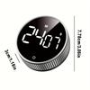 Minuteur de cuisine rond élégant, Outil de gestion du temps rotatif avec lumière LED, Pour la cuisine, la pâtisserie, le sport, Essentiel pour le dortoir, Cadeau créatif pour la fête des mères