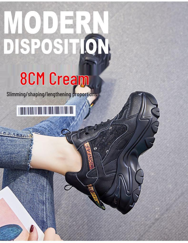 2021 Women's Lightweight Versatile Dad Sneakers - Trendy Thick-Sole Height-Boosting Casual Shoes