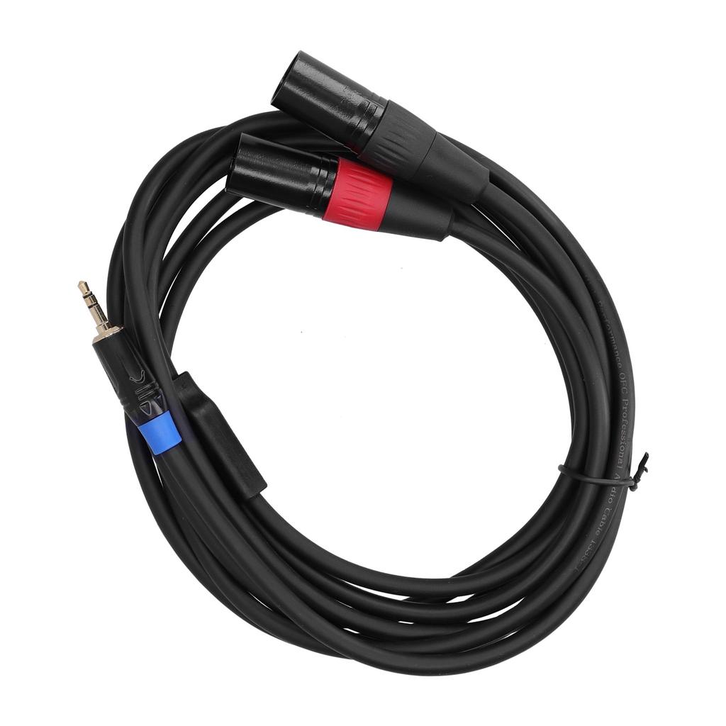 3.5mm Stereo Male To Dual 2 XLR Male Plug Connector Converter Adapter Cable Cord