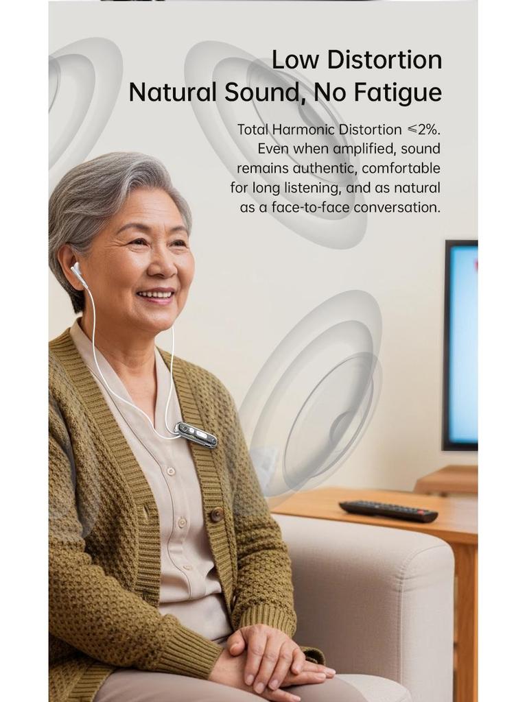 FT-10 Bluetooth Earphones: Hearing Aid & Sound Amplifier for Elderly, Clip-on Sport Design