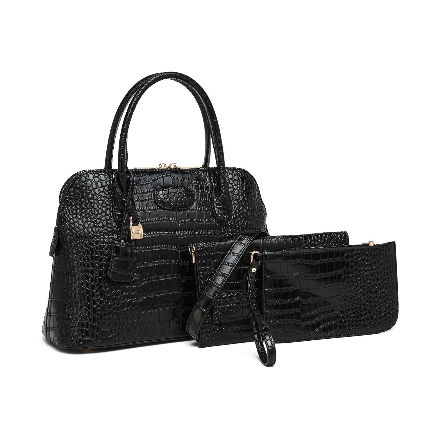 

Premium Texture Soft Bag Female Crocodile Texture Mother Temperament Large Capacity Portable Messenger Bag