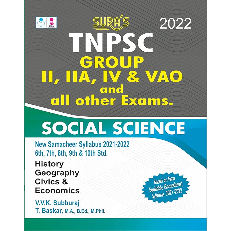 SURA' TNPSC Social Science For GROUP II, IIA, IV AND VAO and all other Exams Book in English Medium Latest Updated Edition 2022