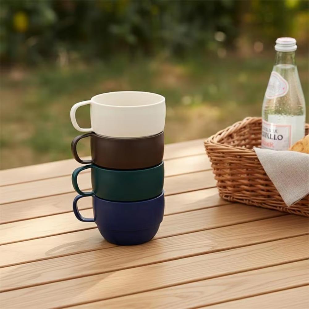 6 Stück Mikrowellengeeignete Kunststoff-Kaffeetasse Verdickte Familien-Teetasse Langlebige Trinktasse Kindergarten
